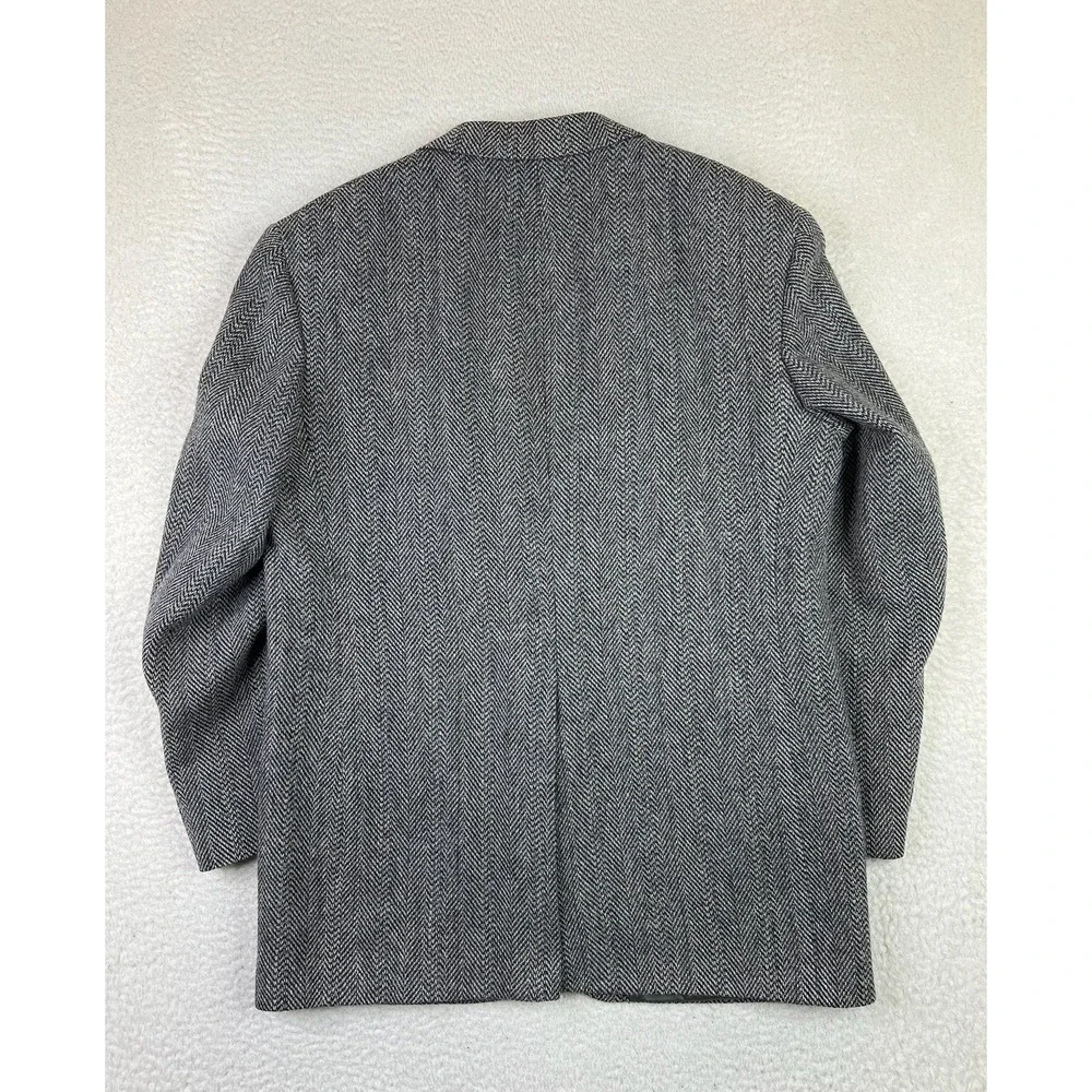 Bill Blass Blazer Mens 44 Wool Herringbone Sport Coat Jacket Made‎ USA Classic